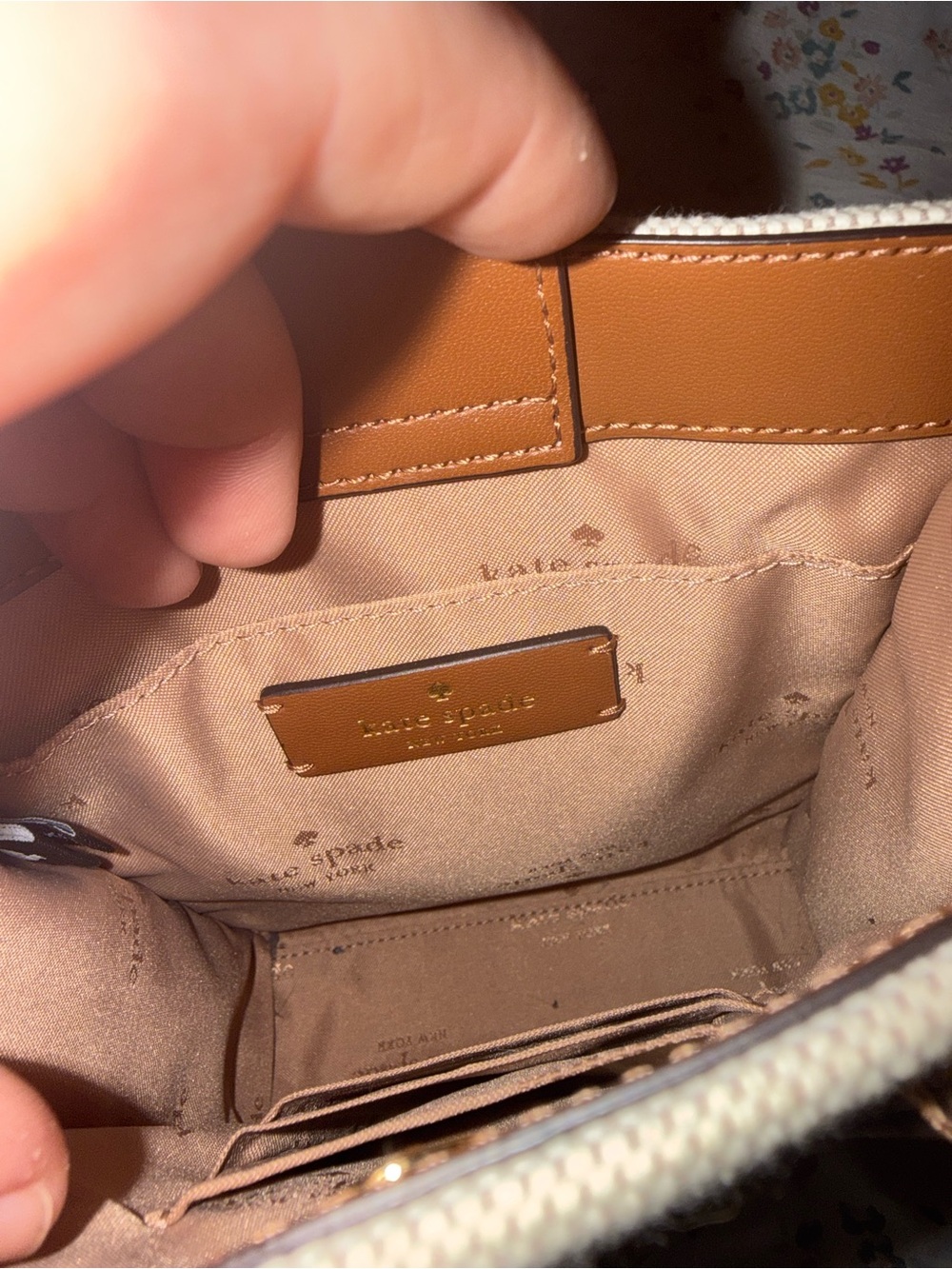 kate spade Cream and Brown Mini Tote Crossbody - Picture 3 of 3